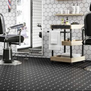 HEX BLACK 26.5cm x 51cm PORCELAIN WALL TILE