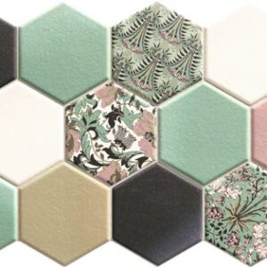 HEX NOUVEAU GREEN 26.5cm x 51cm PORCELAIN WALL TILE