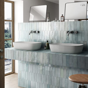 TIS BRICK AQUA 6.5cm x 20cm CERAMIC WALL TILE