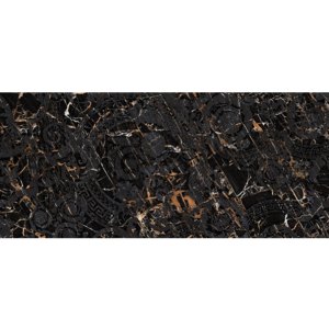 VERSACE X BLACK & GOLD MEGABAROCCO 60cm x 120cm PORCELAIN WALL & FLOOR TILE